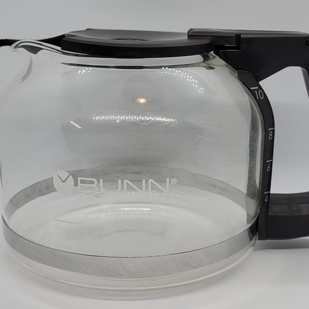 Bunn Coffee Pot 10 Cup Replacement Glass Carafe Black No Drip Lid Handle